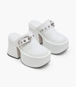 Marc Jacobs The J Marc Leather Clog WHITE -Fashion Store MJI 2F3FMC009F03 100 F8F8F8 1 1 ALT2