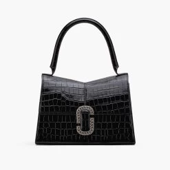 Marc Jacobs The Croc-Embossed St. Marc Large Top Handle BLACK