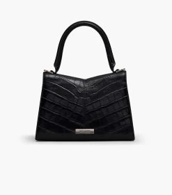 Marc Jacobs The Croc-Embossed St. Marc Top Handle BLACK -Fashion Store MJI 2F3HSC023H01 001 F8F8F8 1 1 ALT3