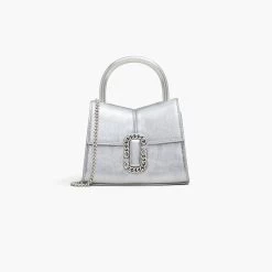 Marc Jacobs The Metallic St. Marc Mini Top Handle SILVER