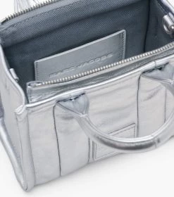 Marc Jacobs The Metallic Leather Mini Tote Bag SILVER -Fashion Store MJI 2F3HTT003H01 040 F8F8F8 1 1 ALT5