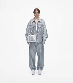 Marc Jacobs The Metallic Leather Small Tote Bag SILVER -Fashion Store MJI 2F3HTT004H01 040 F8F8F8 1 1 ALT1