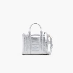 Marc Jacobs The Metallic Leather Small Tote Bag SILVER