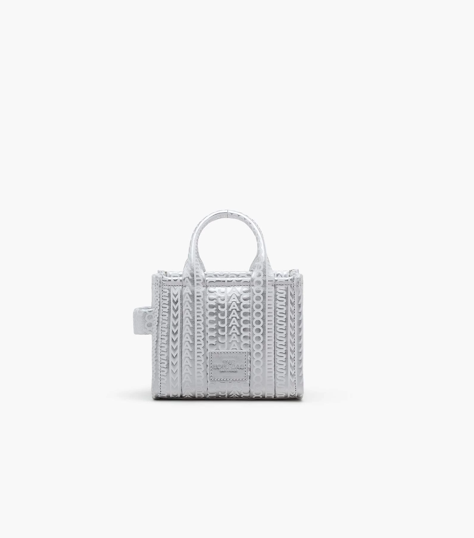 Marc Jacobs The Monogram Metallic Mini Tote Bag SILVER/BRIGHT WHITE 7 Marc Jacobs The Monogram Metallic Mini Tote Bag SILVER/BRIGHT WHITE - Image 5