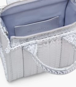 Marc Jacobs The Monogram Metallic Mini Tote Bag SILVER/BRIGHT WHITE 17 Marc Jacobs The Monogram Metallic Mini Tote Bag SILVER/BRIGHT WHITE -Fashion Store MJI 2F3HTT048H01 113 F8F8F8 1 1 ALT5