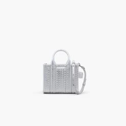 Marc Jacobs The Monogram Metallic Mini Tote Bag SILVER/BRIGHT WHITE