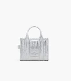Marc Jacobs The Monogram Metallic Small Tote Bag SILVER/BRIGHT WHITE -Fashion Store MJI 2F3HTT049H01 113 F8F8F8 1 1 ALT3