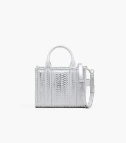 Marc Jacobs The Monogram Metallic Small Tote Bag SILVER/BRIGHT WHITE -Fashion Store MJI 2F3HTT049H01 113 F8F8F8 1 1 MAIN 1