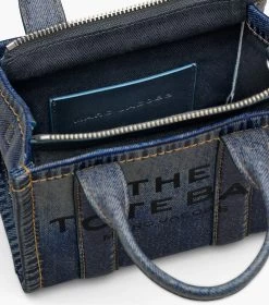 Marc Jacobs The Denim-Printed Leather Mini Tote Bag DENIM 18 Marc Jacobs The Denim-Printed Leather Mini Tote Bag DENIM -Fashion Store MJI 2F3HTT058H01 403 F8F8F8 1 1 ALT6