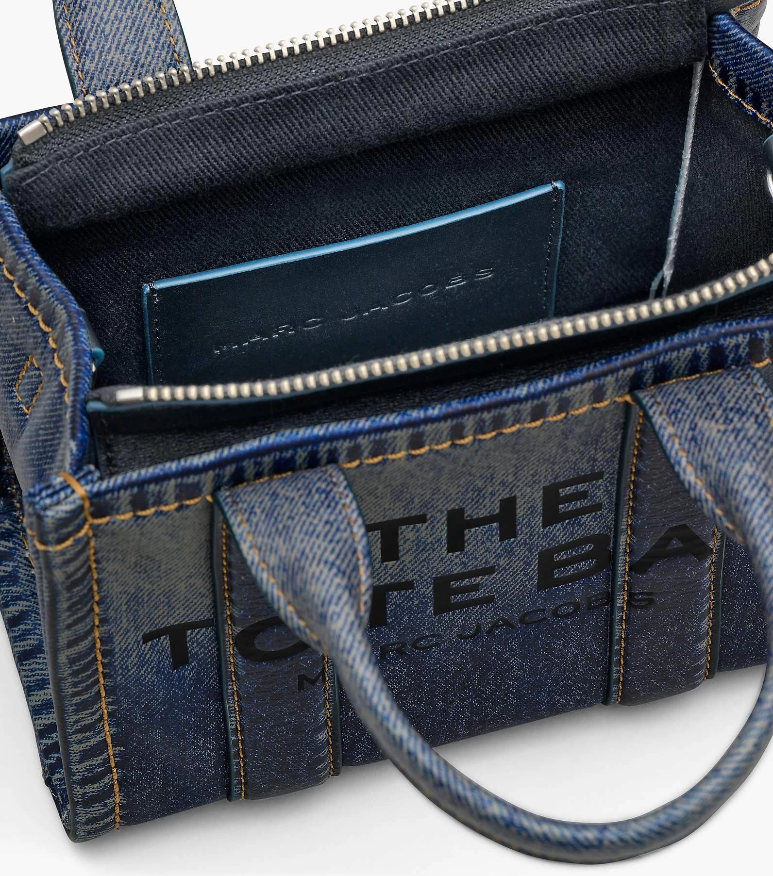 Marc Jacobs The Denim-Printed Leather Mini Tote Bag DENIM 10 Marc Jacobs The Denim-Printed Leather Mini Tote Bag DENIM - Image 8