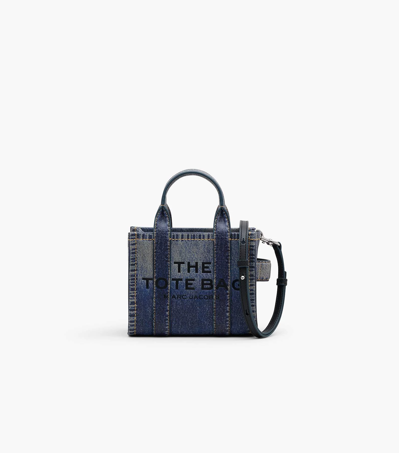Marc Jacobs The Denim-Printed Leather Mini Tote Bag DENIM 4 Marc Jacobs The Denim-Printed Leather Mini Tote Bag DENIM - Image 2