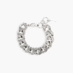 Marc Jacobs The Monogram Chain Link Bracelet LIGHT ANTIQUE SILVER