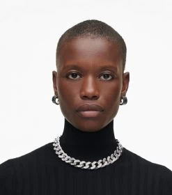 Marc Jacobs The Monogram Chain Link Necklace LIGHT ANTIQUE SILVER -Fashion Store MJI 2F3JNC001J05 029 F8F8F8 1 1 ALT1