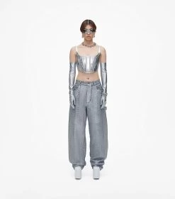 Marc Jacobs The Monogram Oversized Jean MATTE SILVER -Fashion Store MJI 2F3RBT003D14 051 F8F8F8 1 1 ALT1