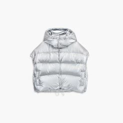Marc Jacobs The Hooded Puffer Vest SILVER
