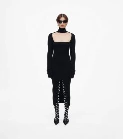 Marc Jacobs The Reversible Knit Dress BLACK 17 Marc Jacobs The Reversible Knit Dress BLACK -Fashion Store MJI 2F3RDR001K12 001 F8F8F8 1 1 ALT6
