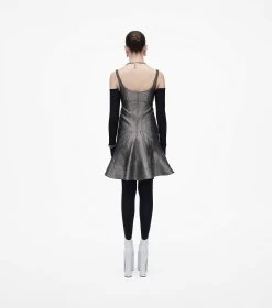 Marc Jacobs The Bustier Fluted Dress SILVER REFLECTIVE -Fashion Store MJI 2F3RDR002D12 058 F8F8F8 1 1 ALT3