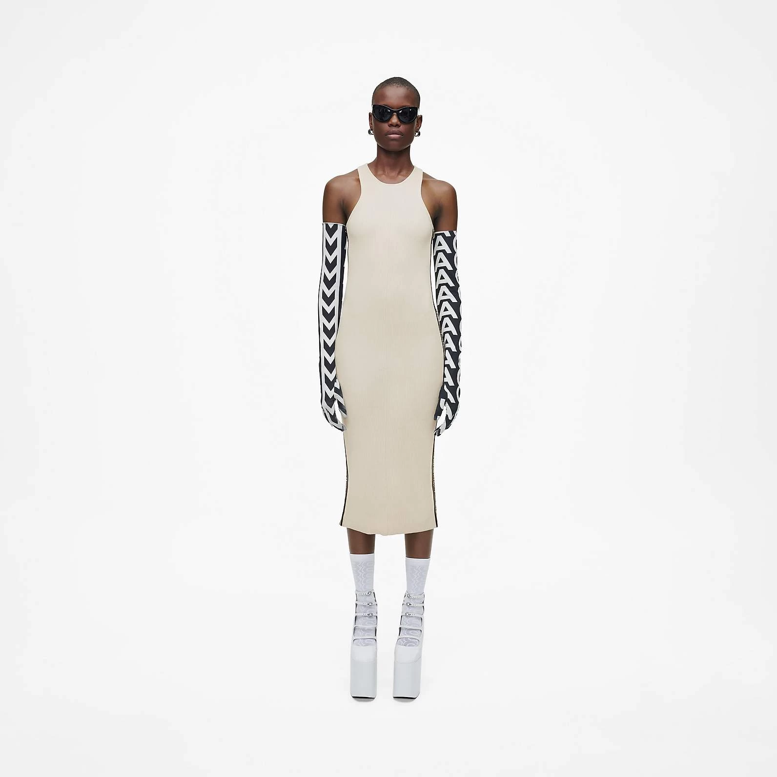 Marc Jacobs The Logo Racer Dress GUNMETAL/APPLE 3 Marc Jacobs The Logo Racer Dress GUNMETAL/APPLE