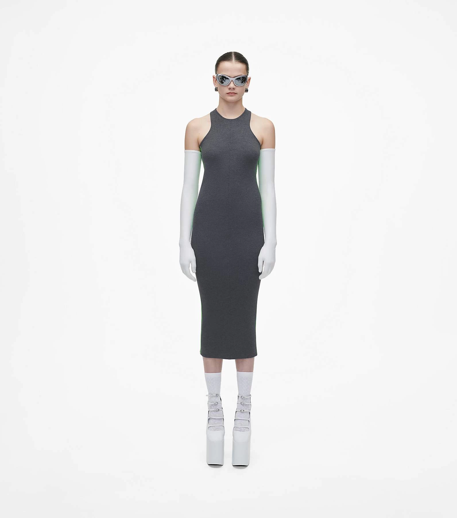 Marc Jacobs The Logo Racer Dress GUNMETAL/APPLE 6 Marc Jacobs The Logo Racer Dress GUNMETAL/APPLE - Image 4