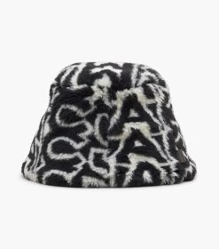 Marc Jacobs The Monogram Teddy Bucket Hat BLACK/IVORY -Fashion Store MJI 2F3RRA009W17 004 F8F8F8 1 1 ALT3