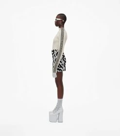 Marc Jacobs The Flock Monogram Mini Skirt BLACK/IVORY -Fashion Store MJI 2F3RSK002K15 004 F8F8F8 1 1 ALT2