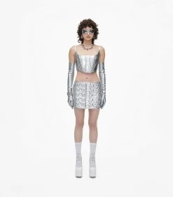 Marc Jacobs The Puffy Leather Mini Skirt SILVER 11 Marc Jacobs The Puffy Leather Mini Skirt SILVER -Fashion Store MJI 2F3RSK002W19 040 F8F8F8 1 1 ALT1