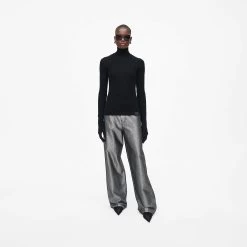 Marc Jacobs The Lightweight Ribbed Turtleneck BLACK