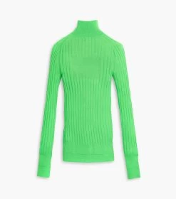 Marc Jacobs The Lightweight Ribbed Turtleneck APPLE 18 Marc Jacobs The Lightweight Ribbed Turtleneck APPLE -Fashion Store MJI 2F3RTP002K04 348 F8F8F8 1 1 ALT4