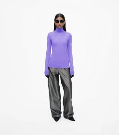 Marc Jacobs The Lightweight Ribbed Turtleneck LAVENDER -Fashion Store MJI 2F3RTP002K04 530 F8F8F8 1 1 ALT1