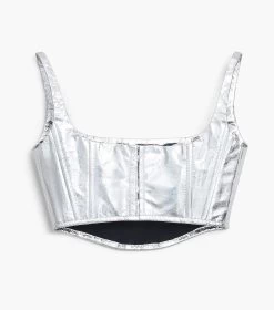 Marc Jacobs The Leather Bustier SILVER 14 Marc Jacobs The Leather Bustier SILVER -Fashion Store MJI 2F3RTP006W20 040 F8F8F8 1 1 ALT4