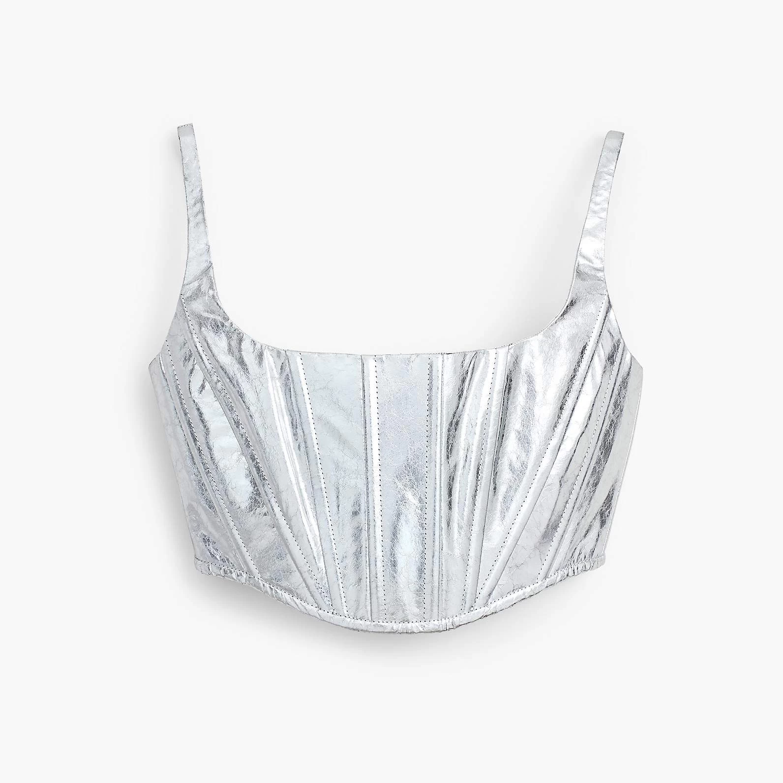 Marc Jacobs The Leather Bustier SILVER 3 Marc Jacobs The Leather Bustier SILVER
