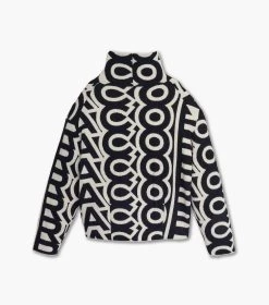Marc Jacobs The Flock Monogram Funnel Sweater BLACK/IVORY 14 Marc Jacobs The Flock Monogram Funnel Sweater BLACK/IVORY -Fashion Store MJI 2F3RTP010K17 004 F8F8F8 1 1 ALT4
