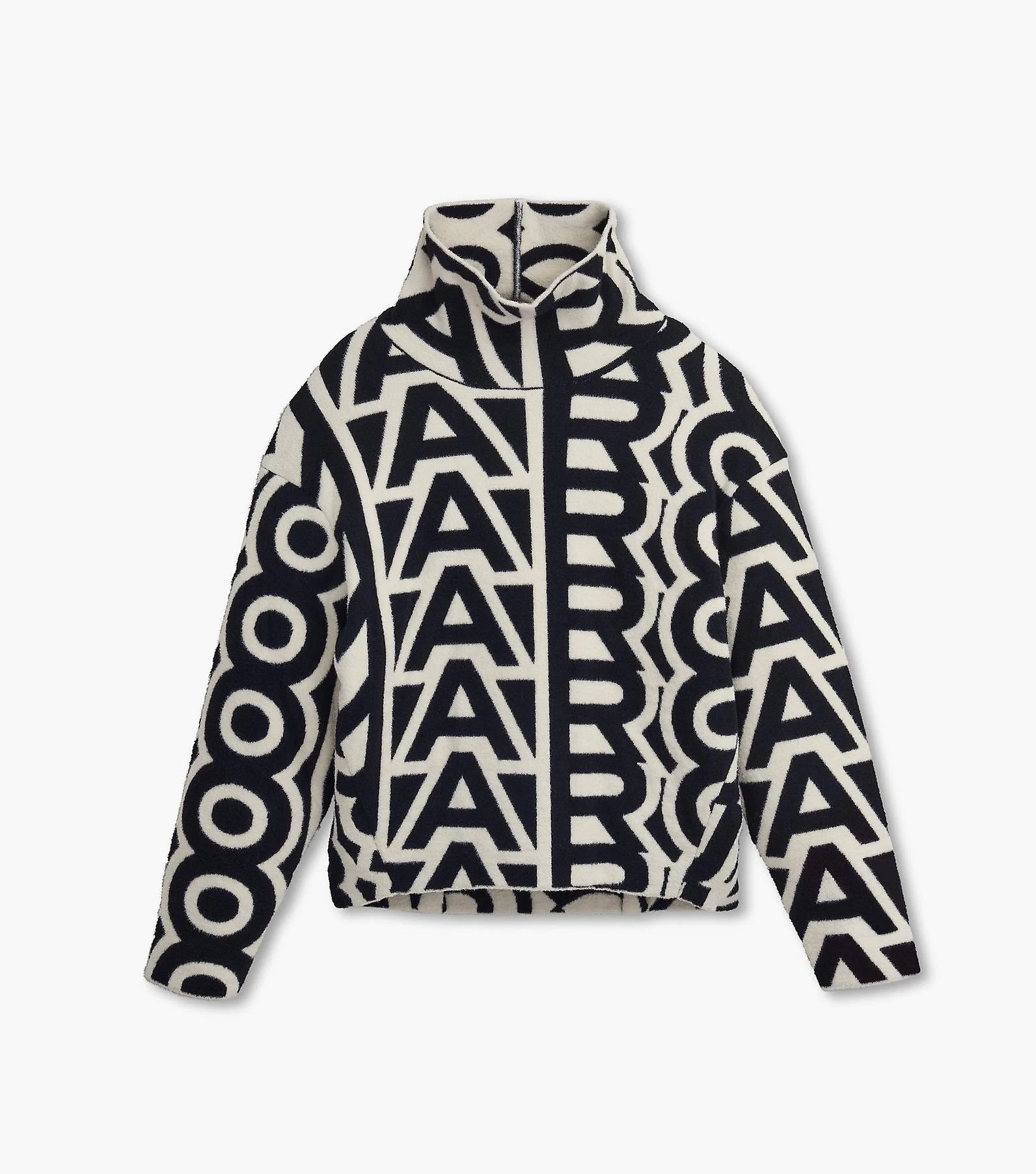 Marc Jacobs The Flock Monogram Funnel Sweater BLACK/IVORY 4 Marc Jacobs The Flock Monogram Funnel Sweater BLACK/IVORY - Image 2