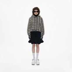 Marc Jacobs The Monogram Crop Hoodie BLACK/IVORY