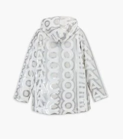 Marc Jacobs The Monogram Zip Hoodie SILVER/BRIGHT WHITE -Fashion Store MJI 2F3RTP012C14 113 F8F8F8 1 1 ALT4