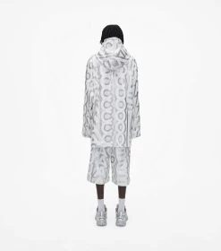 Marc Jacobs The Monogram Zip Hoodie SILVER/BRIGHT WHITE -Fashion Store MJI 2F3RTP012C14 113 F8F8F8 1 1 ALT7