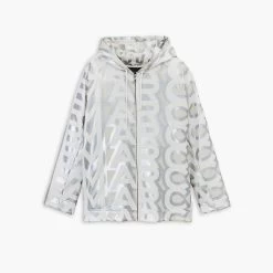 Marc Jacobs The Monogram Zip Hoodie SILVER/BRIGHT WHITE