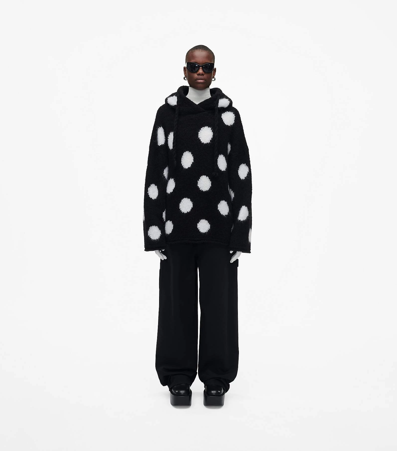 Marc Jacobs The Brushed Spots Knit Hoodie BLACK/WHITE 5 Marc Jacobs The Brushed Spots Knit Hoodie BLACK/WHITE - Image 3