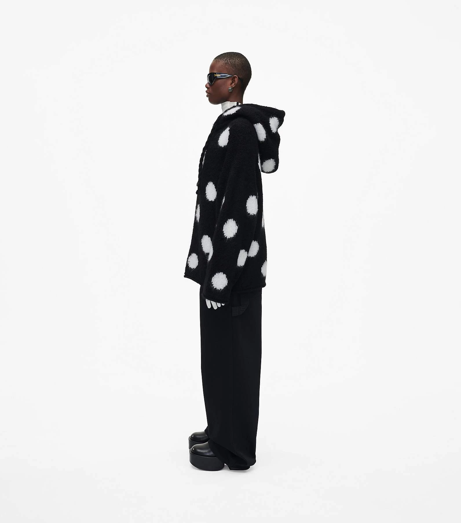Marc Jacobs The Brushed Spots Knit Hoodie BLACK/WHITE 6 Marc Jacobs The Brushed Spots Knit Hoodie BLACK/WHITE - Image 4