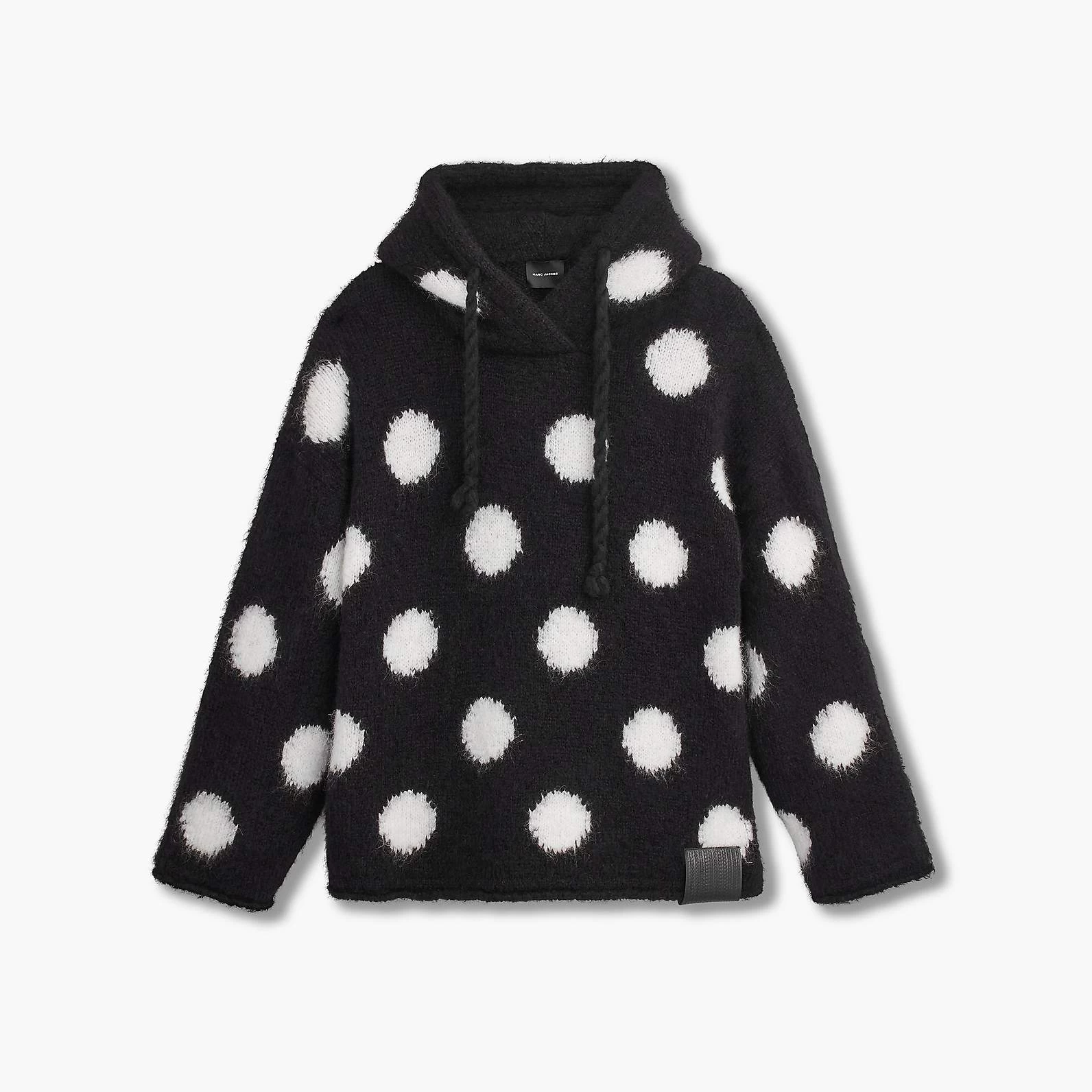 Marc Jacobs The Brushed Spots Knit Hoodie BLACK/WHITE 3 Marc Jacobs The Brushed Spots Knit Hoodie BLACK/WHITE