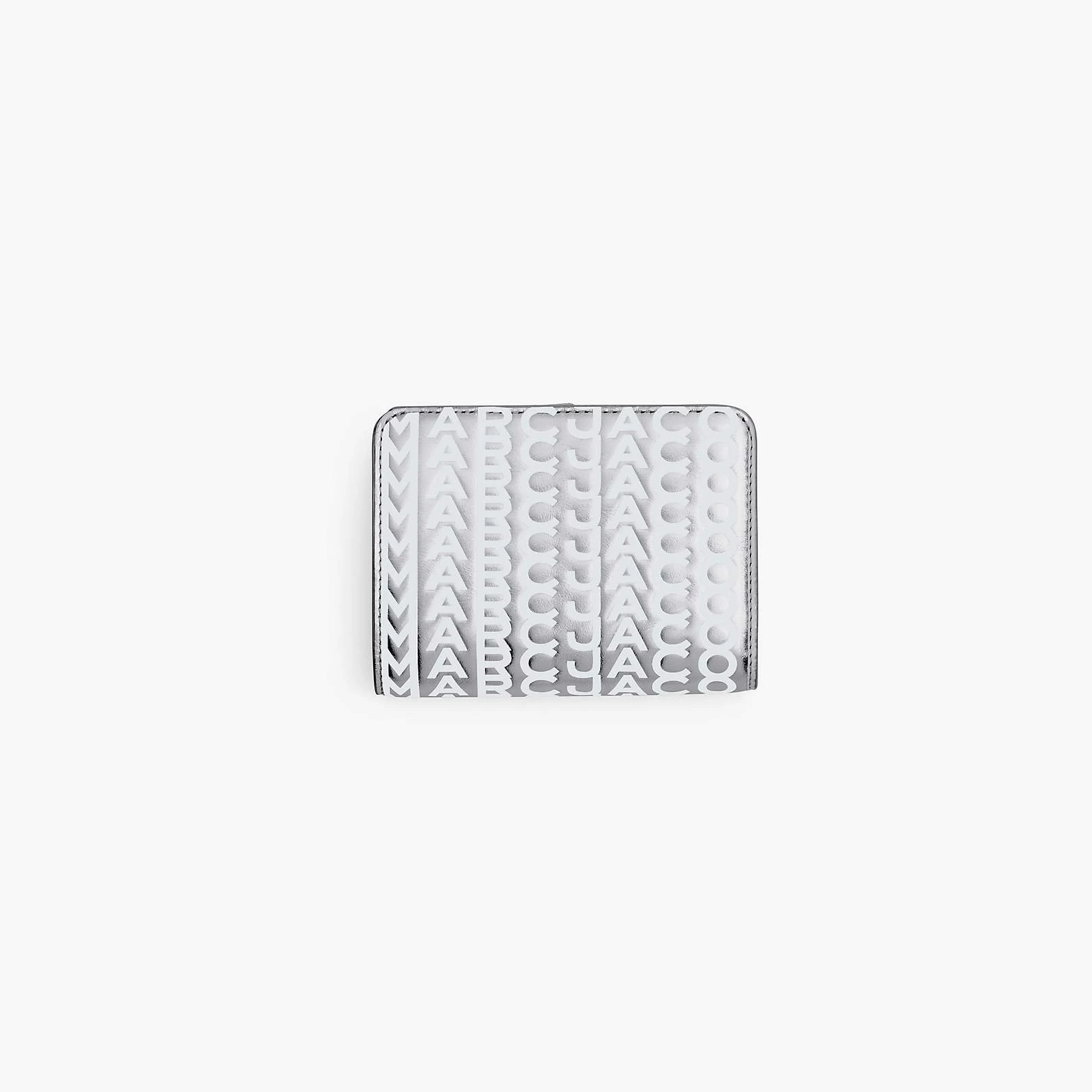 Marc Jacobs The Monogram Metallic Mini Compact Wallet SILVER/BRIGHT WHITE 3 Marc Jacobs The Monogram Metallic Mini Compact Wallet SILVER/BRIGHT WHITE