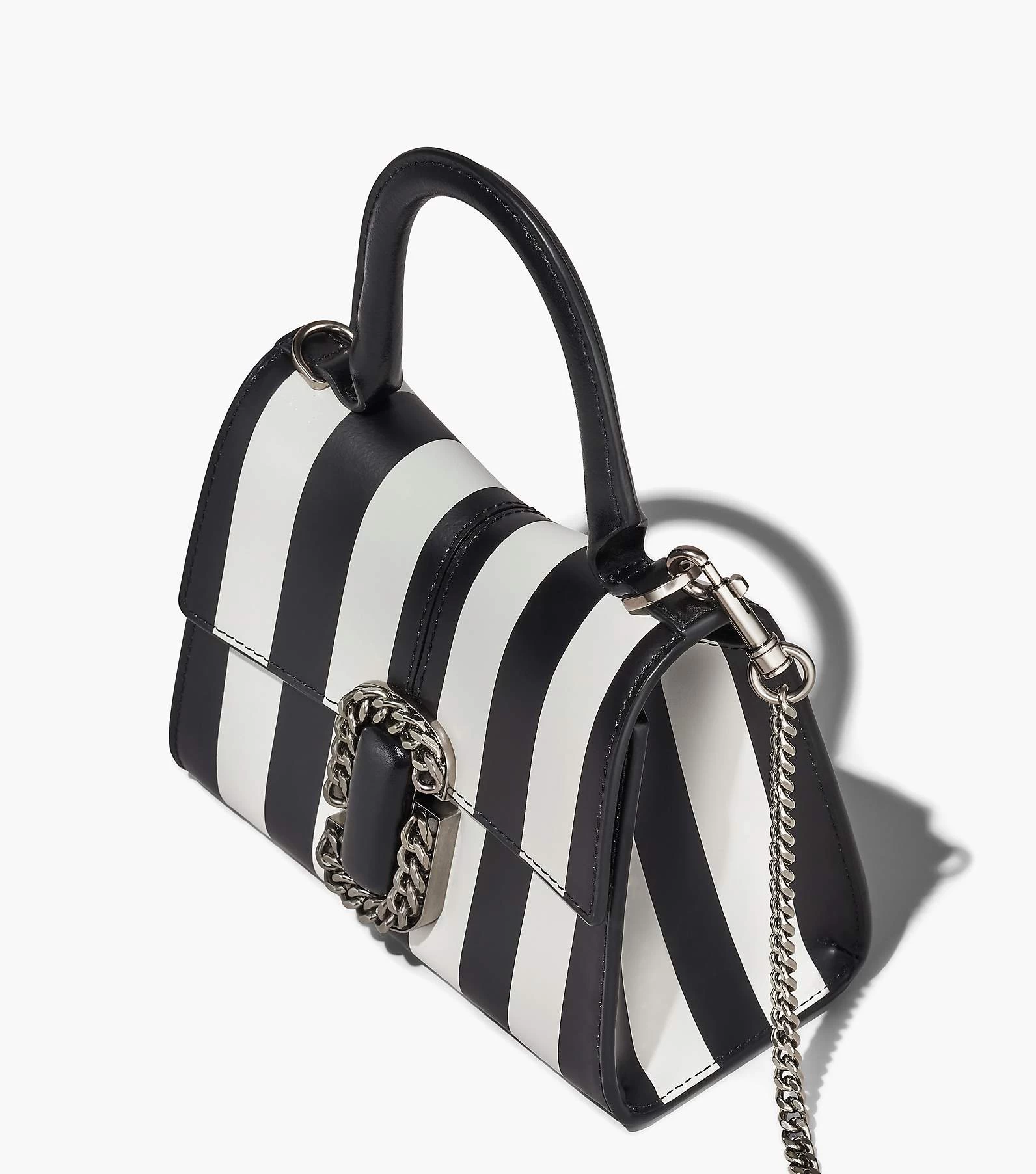 Marc Jacobs The Striped St. Marc Mini Top Handle BLACK/WHITE 9 Marc Jacobs The Striped St. Marc Mini Top Handle BLACK/WHITE - Image 7