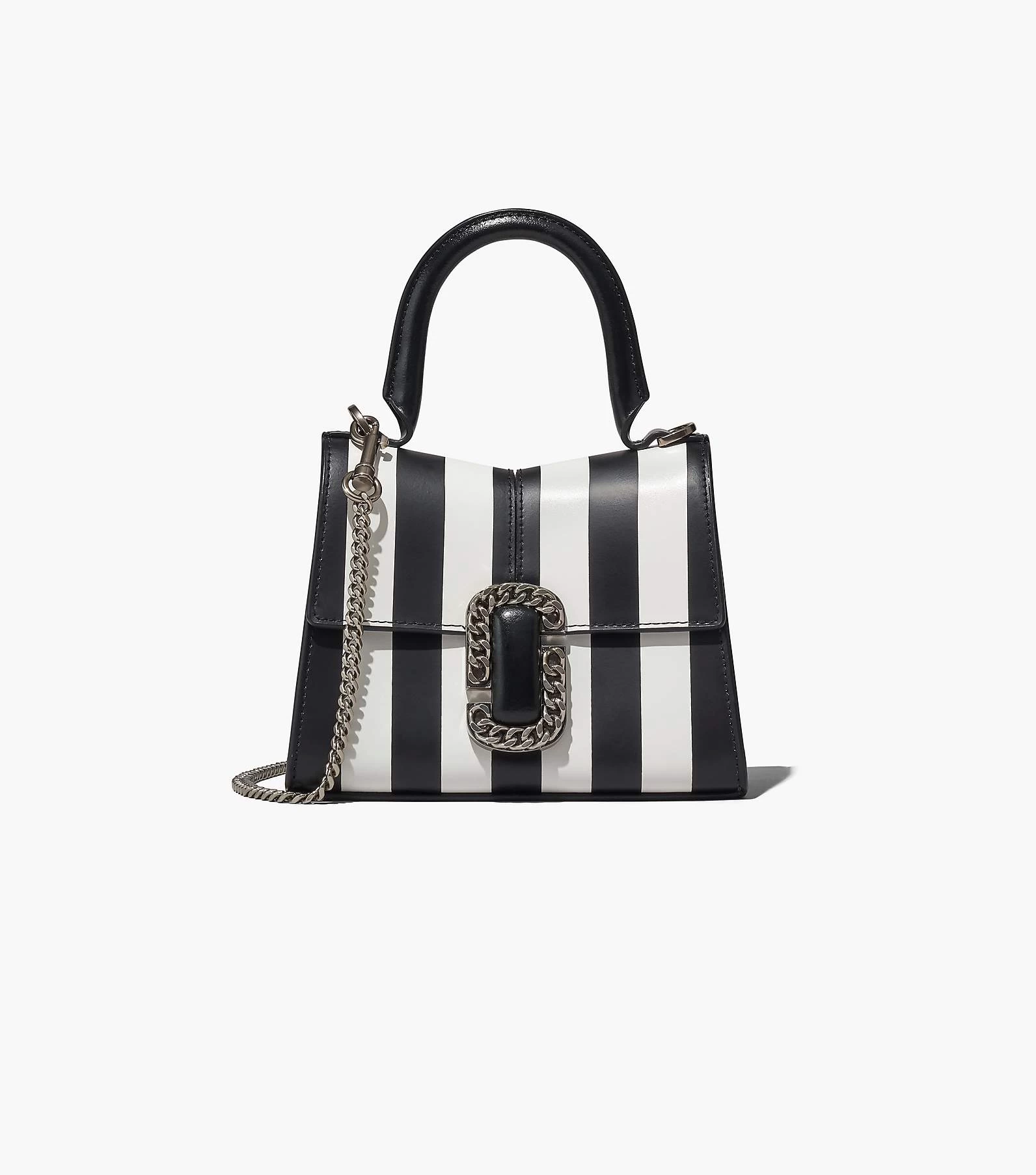 Marc Jacobs The Striped St. Marc Mini Top Handle BLACK/WHITE 4 Marc Jacobs The Striped St. Marc Mini Top Handle BLACK/WHITE - Image 2