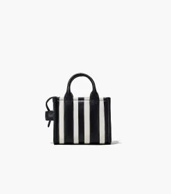Marc Jacobs The Striped Mini Tote Bag BLACK/WHITE -Fashion Store MJI 2P3HTT024H01 005 F8F8F8 1 1 ALT5