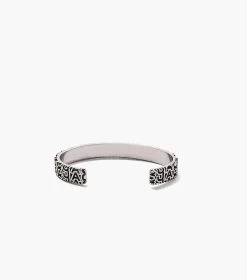 Marc Jacobs The Monogram Engraved Bracelet AGED SILVER -Fashion Store MJI 2P3JBR001J07 045 F8F8F8 1 1 ALT2