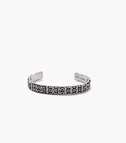 Marc Jacobs The Monogram Engraved Bracelet AGED SILVER -Fashion Store MJI 2P3JBR001J07 045 F8F8F8 1 1 MAIN 1