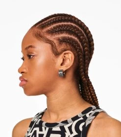 Marc Jacobs The Monogram Engraved Hoops AGED SILVER -Fashion Store MJI 2P3JER001J15 045 F8F8F8 1 1 ALT1