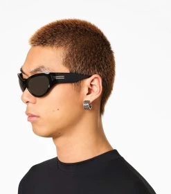 Marc Jacobs The Monogram Engraved Hoops AGED SILVER -Fashion Store MJI 2P3JER001J15 045 F8F8F8 1 1 ALT3