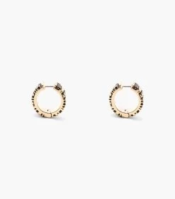 Marc Jacobs The Monogram Engraved Hoops AGED GOLD -Fashion Store MJI 2P3JER001J15 967 F8F8F8 1 1 ALT2