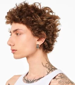 Marc Jacobs The Monogram Engraved Hoops AGED GOLD -Fashion Store MJI 2P3JER001J15 967 F8F8F8 1 1 ALT3